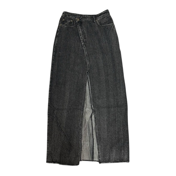 Dressed in LALA Dresses & Skirts - Dressed in Lala Maxi Black Denim Slit Skirt small Casual Fashion Slant NWT
